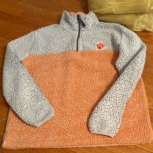 Clemson Sherpa Jacket - Orange and Gray